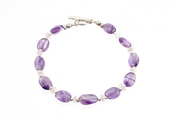 Silberschmuck mit Amethyst und Mondsteinen