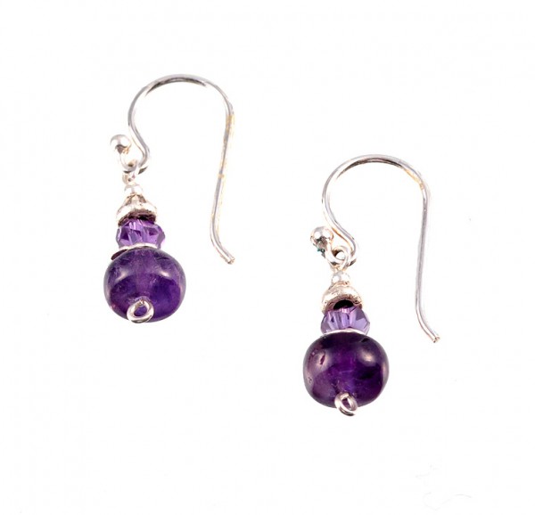 Ohrschmuck aus Silber und Amethyst